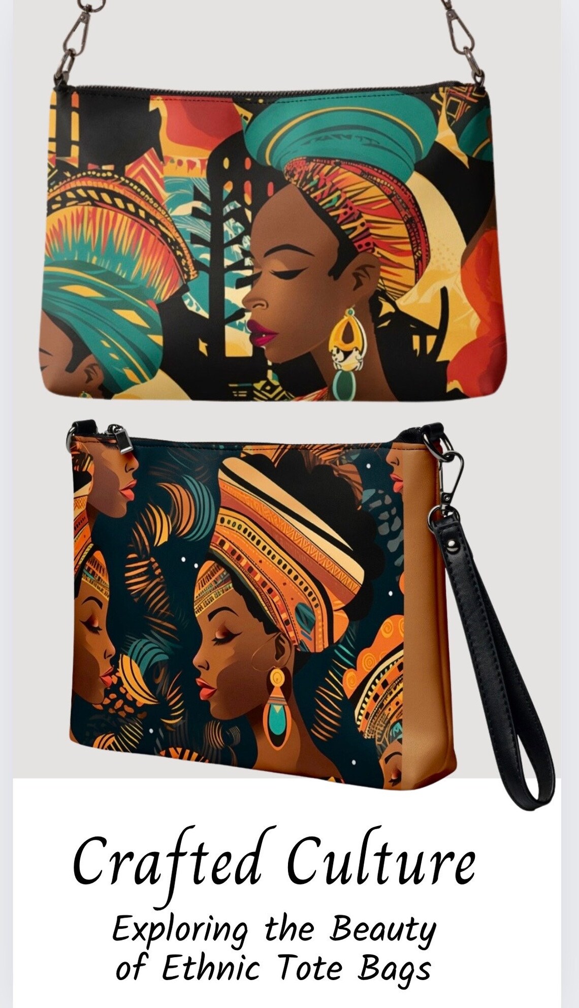 African Crossbody bag boho ethnic style purse brown leather crossbody purse for women - Image 5