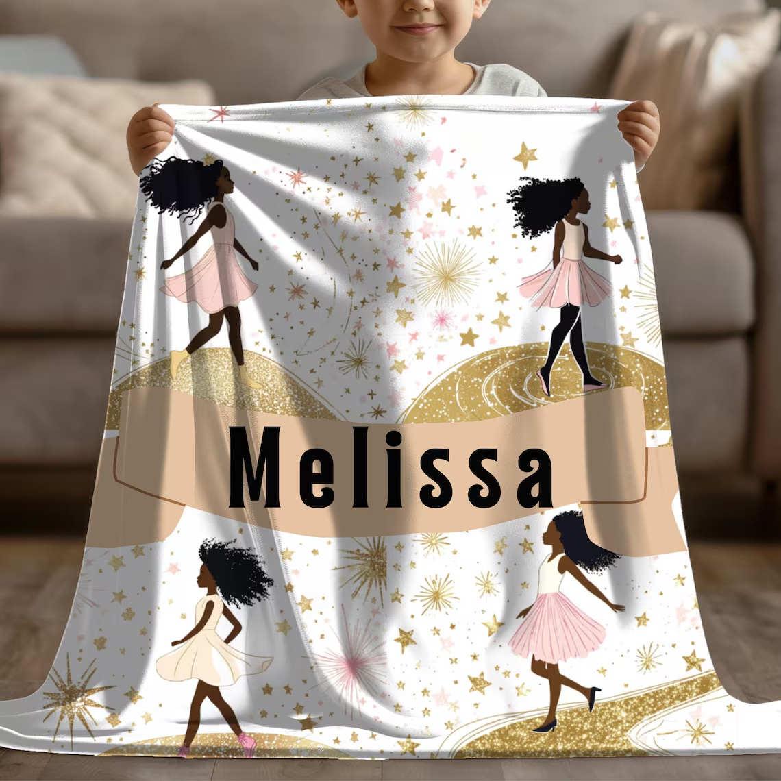 Inspirational Plush Blanket African-American Girls Plush Throw Blanket - Image 3