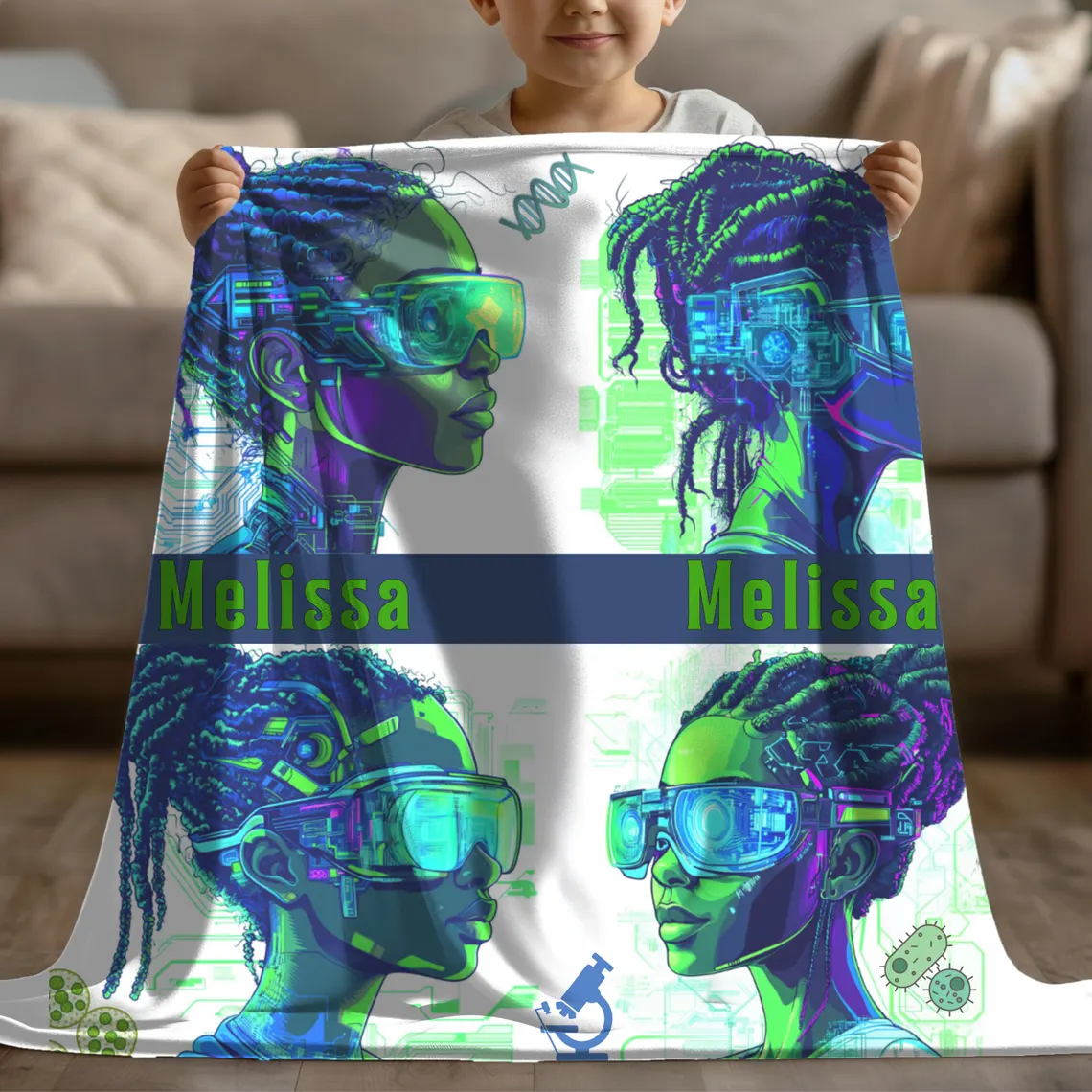 Inspirational Plush Blanket African-American Girls Plush Throw Blanket - Image 2