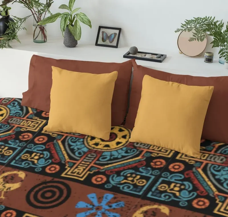 Ankara Bedding Set: Ethnic African Comforter, Pillow Sham