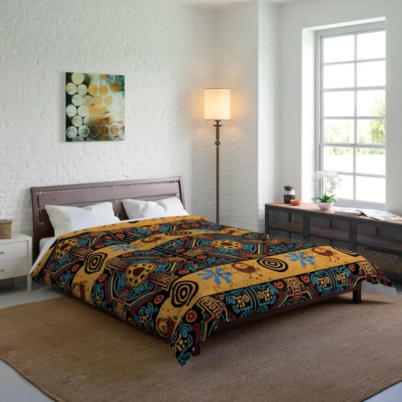 African Bedding Comforter Set, Ethnic Decor (Twin, Queen, King)