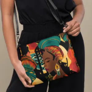 African Crossbody bag boho ethnic style purse brown leather crossbody purse for women - Image 3